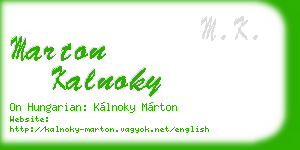 marton kalnoky business card
