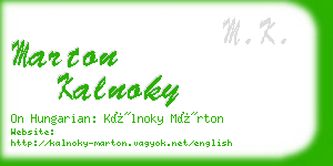 marton kalnoky business card